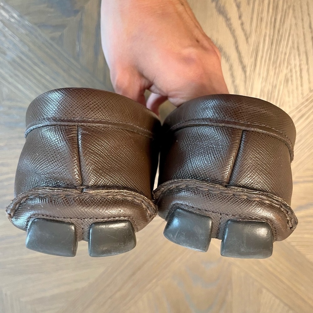 Authentic Prada Men’s Brown Driving Loafers Shoes - Picture 4 of 14